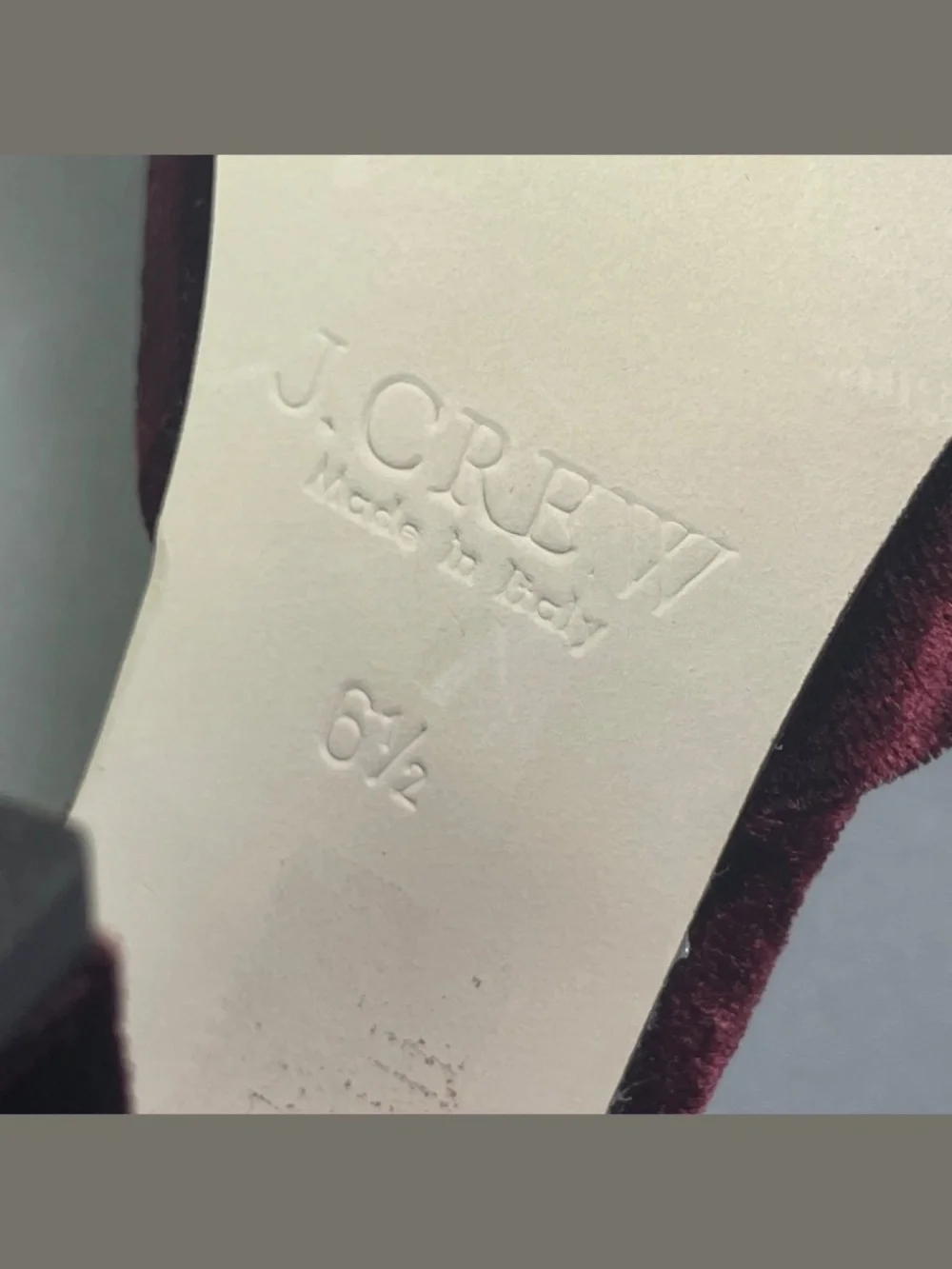 J Crew Shoes Womens 6.5 burgundy red velvet Maisie heels preppy cocktail